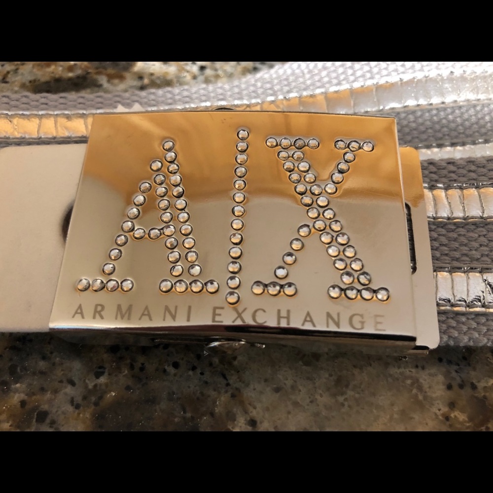 New Armani Exchange Swarovski Women’s Belt-silver